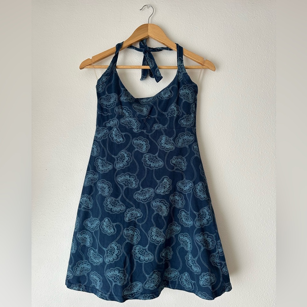 Patagonia Iliana Halter Sun Dress Blue Small
